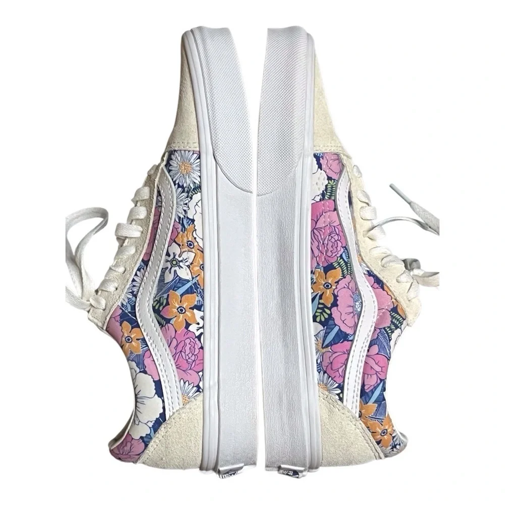 NWOT VANS Old Skool Retro Floral Unisex Low Top Suede Sneakers - Picture 1 of 7